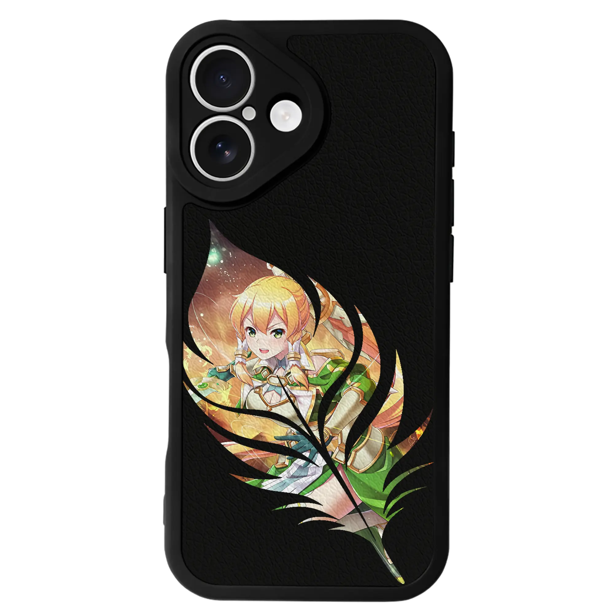 ソードアートオンライン グッズ リーファ - IPhone 16シリーズ対応 ・ シリコンスマホケース ・ レザー調 ・ 高精度フィット ・ 耐衝撃 ・ ワイヤレス充電対応 ・ 精密カット